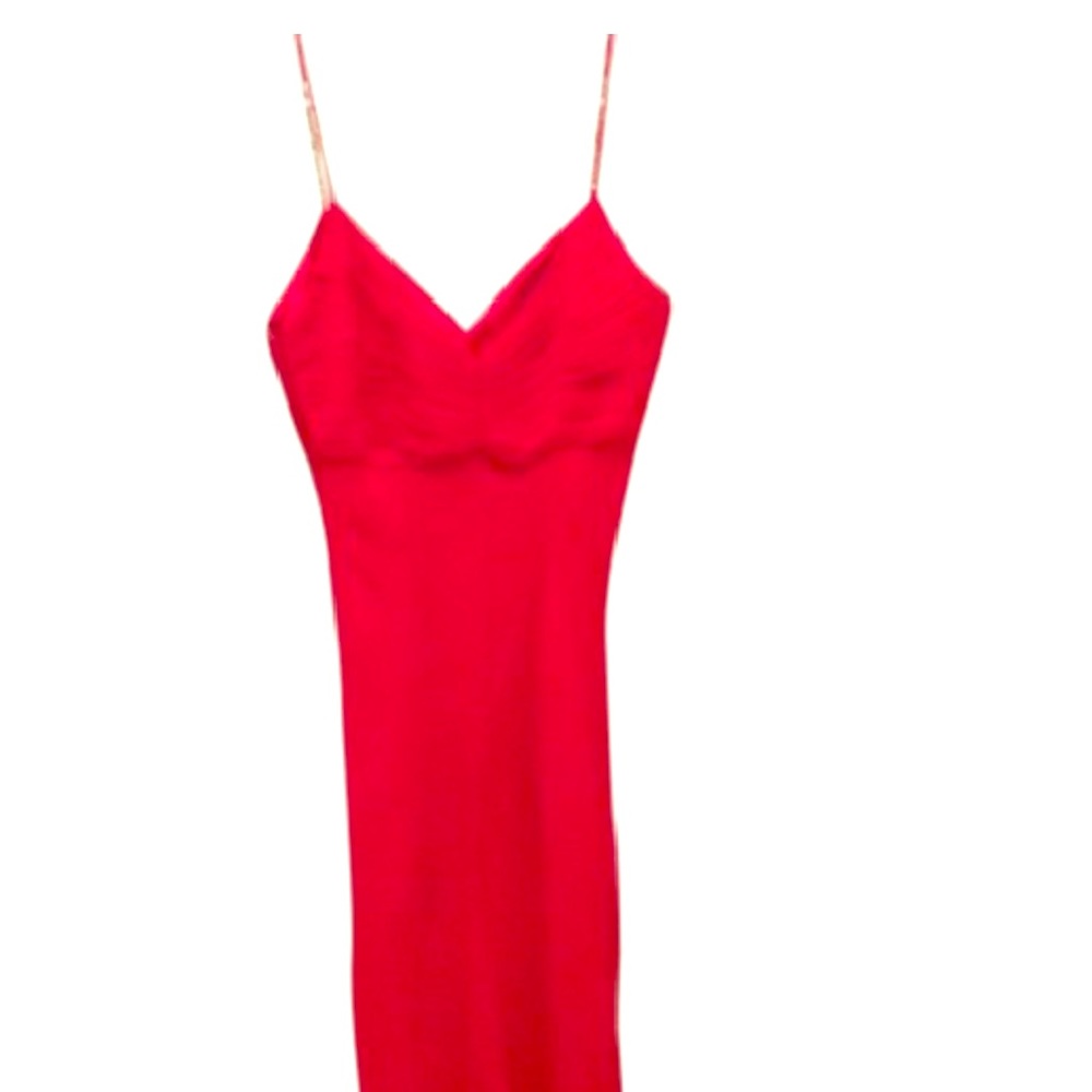 Red Floor Length cache gown